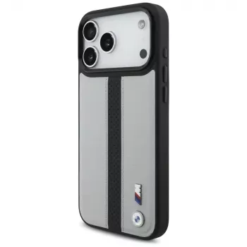 BMW M Perforated Stripe Logo MagSafe Case, skirtas iPhone 17 Pro Max, pilka