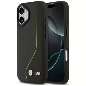 BMW M Carbon Line & Logo MagSafe dėklas, skirtas iPhone 17, geltonas