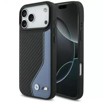 BMW M Carbon Logo MagSafe dėklas, skirtas iPhone 17 Pro Max, mėlynas