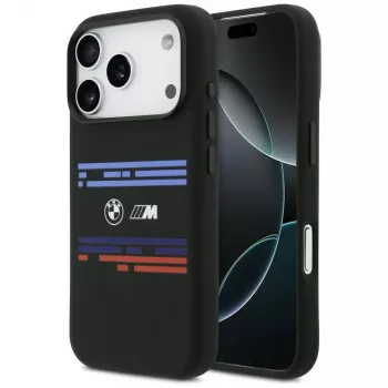 BMW M Silicon Horizontal Line MagSafe dėklas, skirtas Apple iPhone 17 Pro, juodas