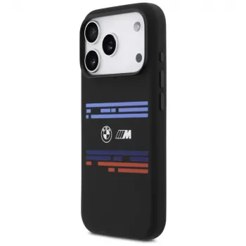 BMW M Silicon Horizontal Line MagSafe dėklas, skirtas Apple iPhone 17 Pro, juodas
