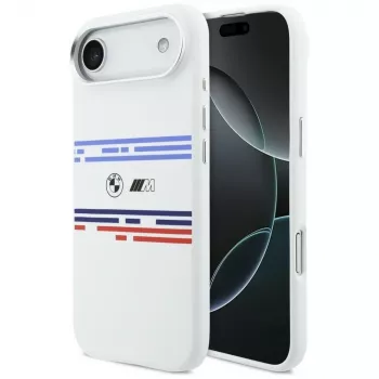 BMW M Silikoninis Horizontalios Linijos MagSafe Dėklas, skirtas iPhone Air, Baltas