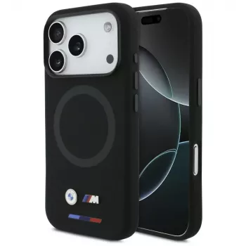 BMW M Silicon Logo MagSafe dėklas, skirtas Apple iPhone 17 Pro, juodas