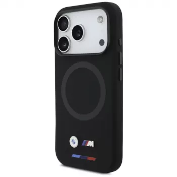 BMW M Silicon Logo MagSafe dėklas, skirtas Apple iPhone 17 Pro, juodas