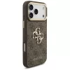 Guess 4G Big Classic Logo BigStrap Metal Buttons Case, skirtas iPhone 17 Pro Max, ruda