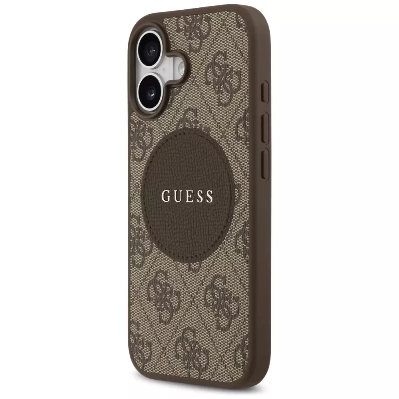 Guess 4G Circle Classic Logo MagSafe Back Cover, skirtas Apple iPhone 17 - Ruda
