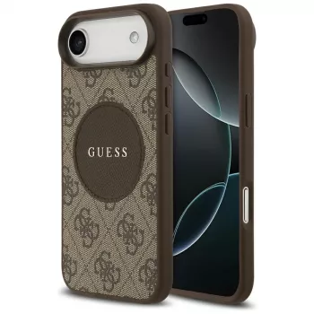 Guess 4G Circle Classic Logo MagSafe dėklas, skirtas iPhone Air, ruda