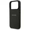 Guess Grained Ring MagSafe dėklas, skirtas iPhone 17 Pro Max (juodas)