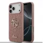 Guess Fixed Glitter Big 4G Dėklas, skirtas iPhone 17 Pro Max (rožinis)