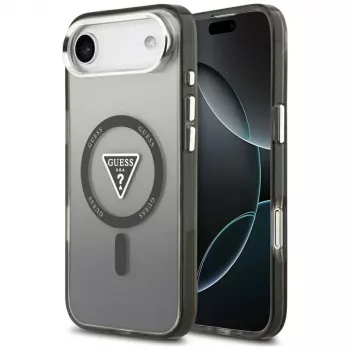 Guess IML Gradient Triangle Logo MagSafe dėklas, skirtas iPhone Air, juodas