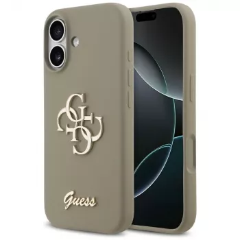 Guess Silicone Big 4G Script Telefono Dėklas, skirtas iPhone 17 - Ruda