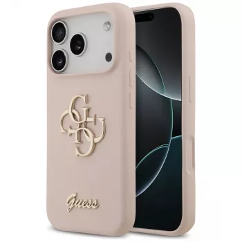 Guess Silicone Big 4G Script Back Cover, skirta Apple iPhone 17 Pro - rožinė