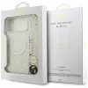 Guess IML Flowers Electro Pearl Strap MagSafe Case, skirtas iPhone 17 Pro Max, baltas