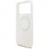 Guess IML Flowers Electro Pearl Strap MagSafe Case, skirtas iPhone 17 Pro Max, baltas