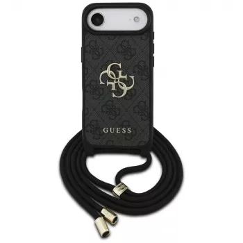 Guess 4G Big Logo Cord Stap Crossbody Case, skirta iPhone Air, juoda