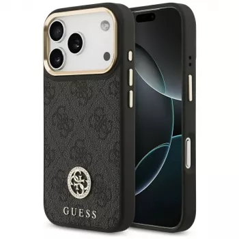 Guess 4G Strass Logo MagSafe Case, skirtas iPhone 17 Pro (juoda)