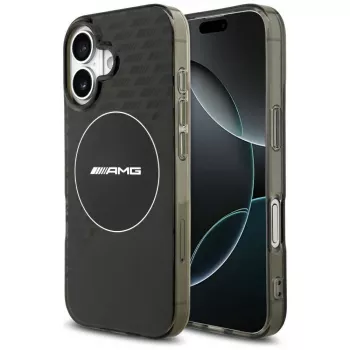 Mercedes AMG dviejų sluoksnių permatomas dūminis MagSafe dėklas iPhone 17, juodas