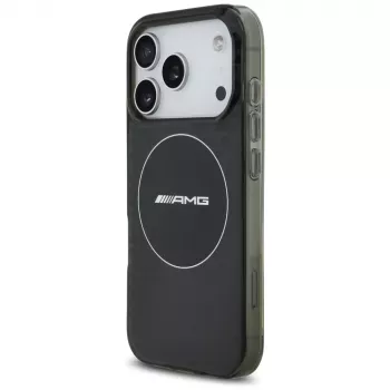 Mercedes AMG dviejų sluoksnių permatomas dūminis MagSafe dėklas, skirtas iPhone 17 Pro, juodas