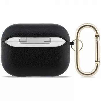 Guess Grained Classic Logo Case, skirtas AirPods Pro 3, juoda