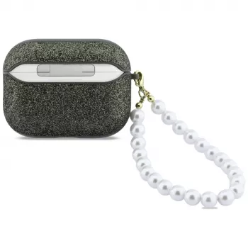 Guess Glitter Pearl dirželio dėklas AirPods Pro 3, khaki