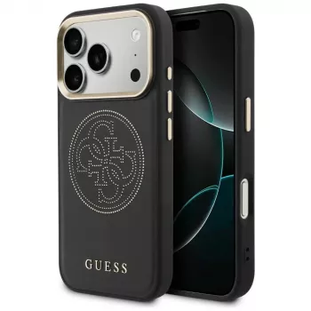 Guess Perforated 4G MagSafe Case, skirtas iPhone 17 Pro Max, juoda