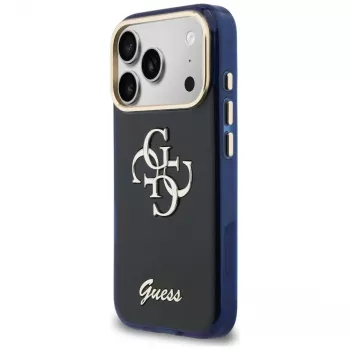 Guess IML 4G Script Metal Case, skirtas Apple iPhone 17 Pro - mėlyna