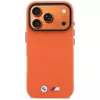 BMW M Metal Logo MagSafe dėklas, skirtas iPhone 17 Pro, oranžinis