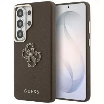 Guess Grained Big 4G Metal Logo Case, skirta Samsung Galaxy S26 Ultra - ruda