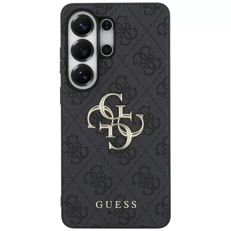 Guess 4G Big Metal Logo Case, skirtas Samsung Galaxy S26 Ultra, juoda
