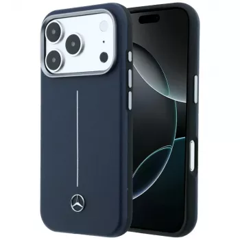 “Mercedes” odinis “Semi Wrap Iconic Line” MagSafe dėklas, skirtas “iPhone 17 Pro Max”, tamsiai mėlynas