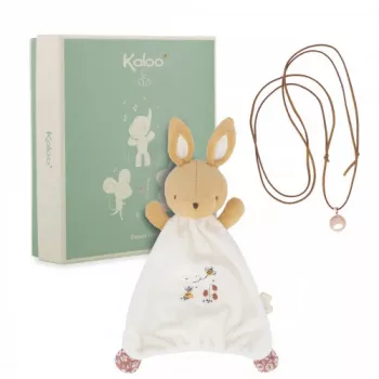 Kaloo 2-in-1 dovanų rinkinys: zuikio ramintuvas ir nėštumo bola karoliai Petites Chansons
