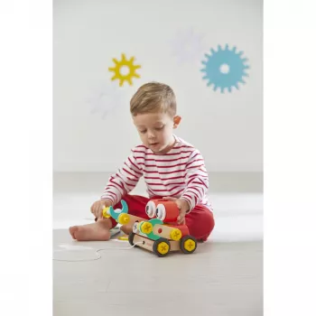 Janod Brico'Kids medinis robotas, surinkimo ir tempimo žaislas nuo 2 metų