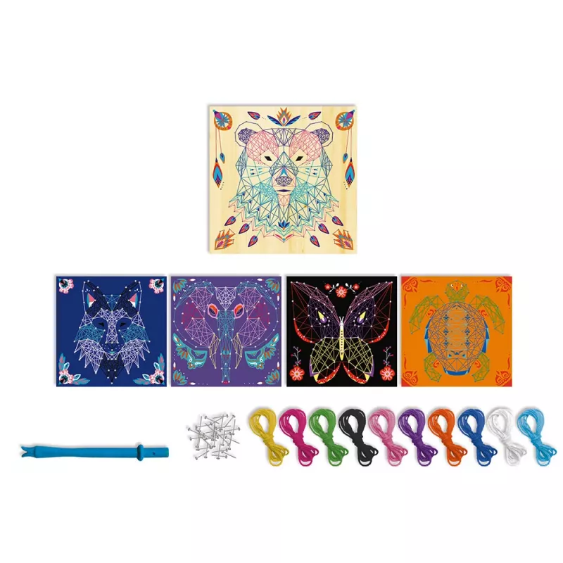 Janod 3D String Art Animals Creative Craft Rinkinys