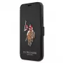 U.S. POLO ASSN. Polo Embroidery Collection Book Case, skirta iPhone 12/12 Pro 6,1 inch, juoda