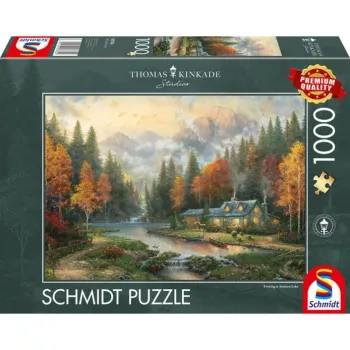 Schmidt Thomas Kinkade Studios Autumn Evening at the Lake 1000 Piece Jigsaw Puzzle