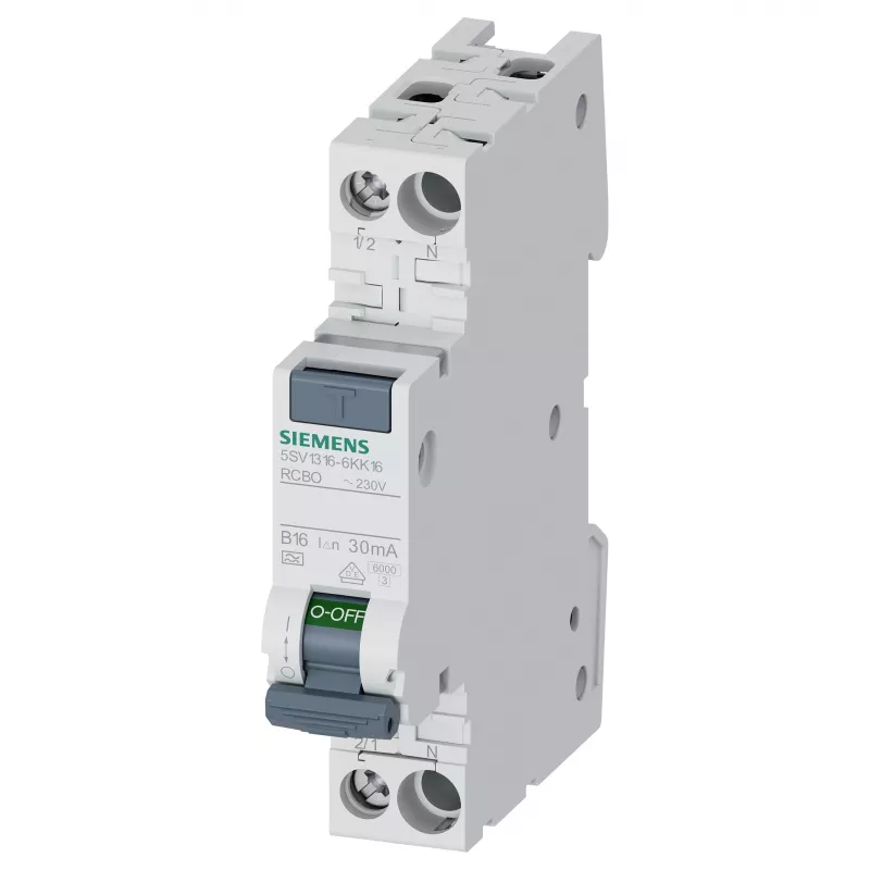 Siemens 5SV13166KK16 RCBO 2-Pole 16 A 30 mA Type C 6 kA