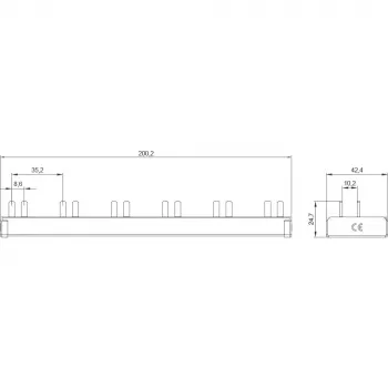 SIEMENS 5ST3675-0 Šukinis kontaktas 10mm² 3p/N 6xAFD+6xKomp. 12TE