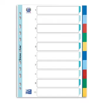 Oxford File Dividers DIN A4 Full-Size Blank Assorted Colours 10-Part