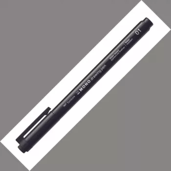 Tombow Mono Fineliner piešimo rašiklis 01 antgalis 0,24 mm linija juoda pakuotė 12 vnt.