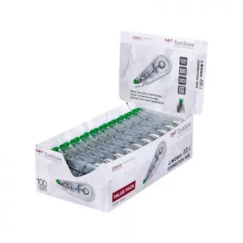 Tombow CT-CA4-20 MONO CA korekcinis volelis – balta juosta 10 m x 4,2 mm – žalias/skaidrus dozatorius – 20 vnt.
