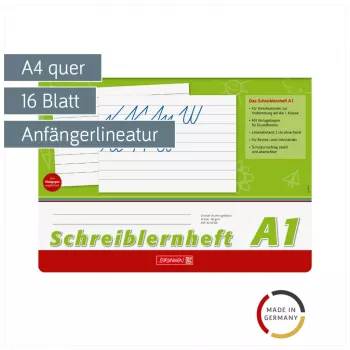BRUNNEN Schreiblernheft A4q 16 lapų linijuotas be paraštės - A1