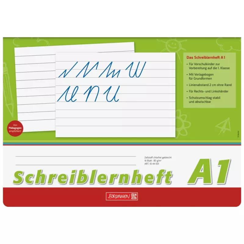 BRUNNEN Schreiblernheft A4q 16 lapų linijuotas be paraštės - A1