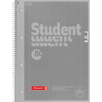 Brunnen College Block A4 kvadratinis Lin.28 80 lapų 90g Premium sidabrinis 2 paraštės linijos