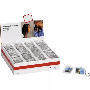 WALTHER MR-192 Acrylic Photo Key Ring Set - 100 Pieces in Display Box - Transparent