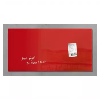 SIGEL Artverum GL147 Magnetinė stiklo lenta 910x460 mm, balta, be rėmelio, montuojama ant sienos