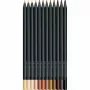 Faber-Castell Black Edition spalvotų pieštukų rinkinys - Odos atspalviai - 12 vnt. - tamsiam ir spalvotam popieriui