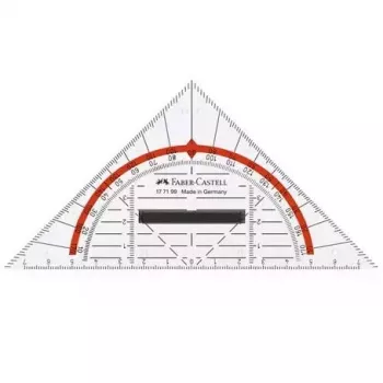 Faber-Castell 177199 Liniuotė trikampė permatoma su raudona hipotenuze 16 cm