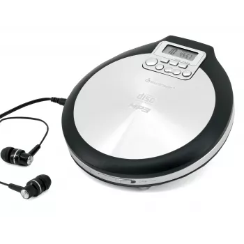 Soundmaster CD9220 nešiojamas CD grotuvas su 40s anti-shock, DBBS, juodas/sidabrinis