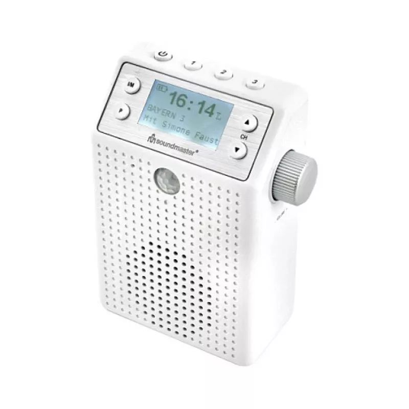 Soundmaster DAB60WE kištukinis radijas DAB+, FM, Bluetooth, USB laisvų rankų funkcija, atsparus vandens purslams, baltas