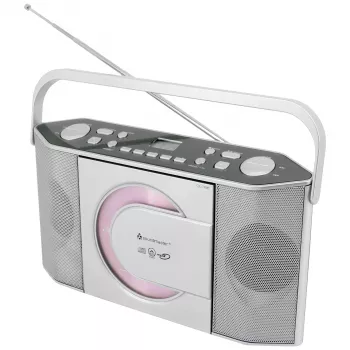 Soundmaster RCD1755SI nešiojamas CD radijas su FM imtuvu, sidabrinis